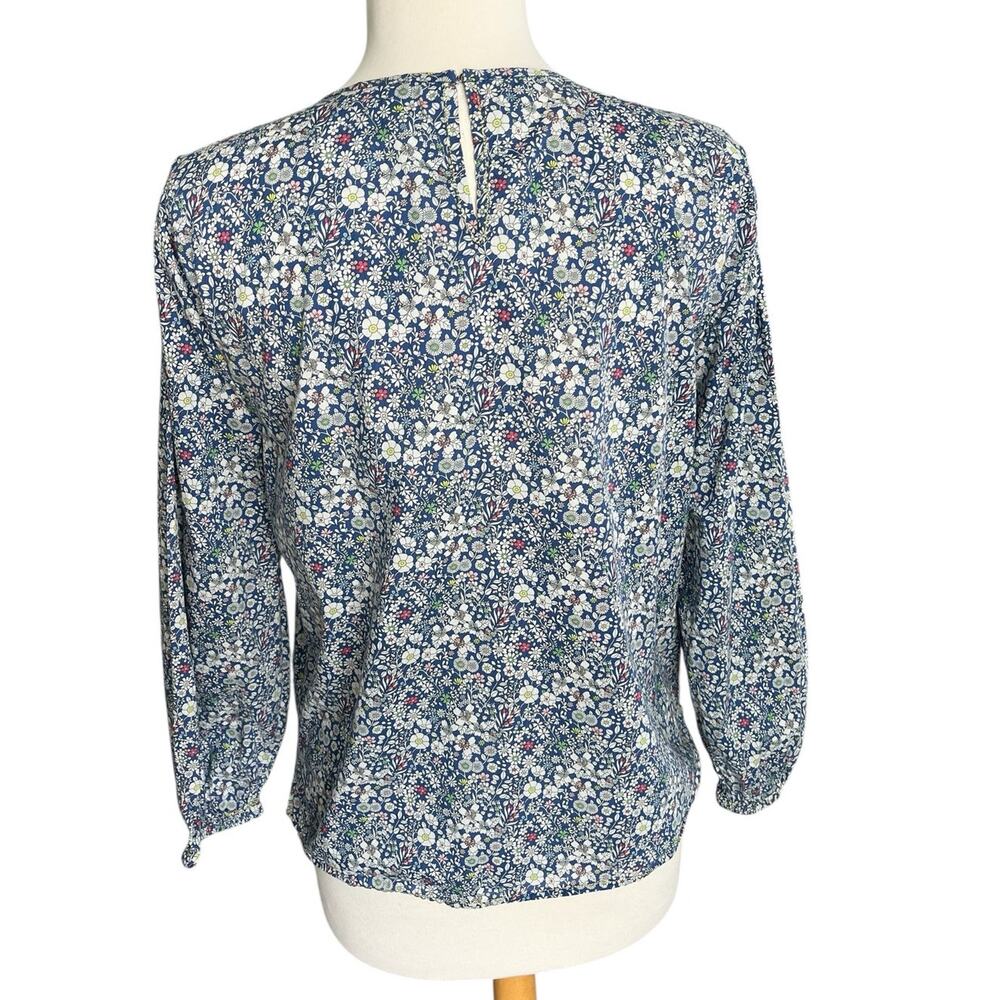 J. Crew Scalloped Cotton Poplin Blouse Shirt Mixed Liberty Prints Floral Medium - Picture 3 of 12